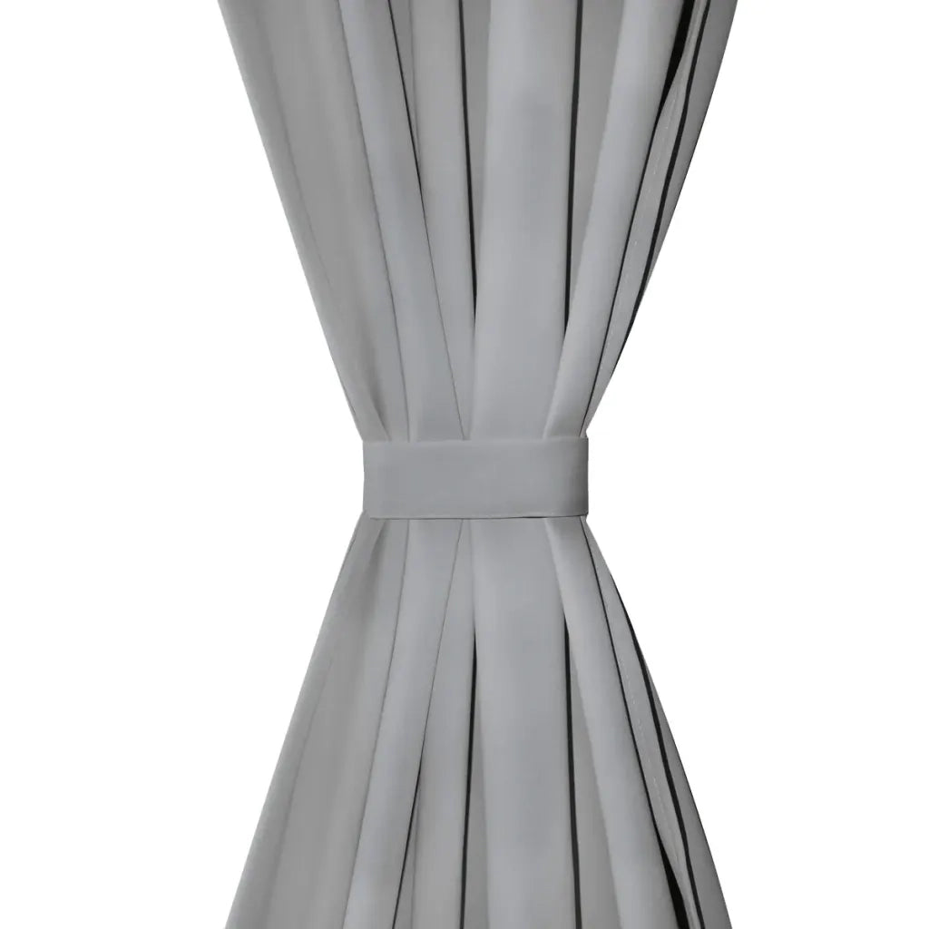 2 Pz Tende in Micro Raso con Passanti 140x225 cm Grigie cod mxl 73803