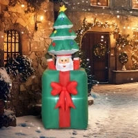 Decorazione natalizia gonfiabile con LED, in Poliestere, per interno/esterno, Rosso e verde