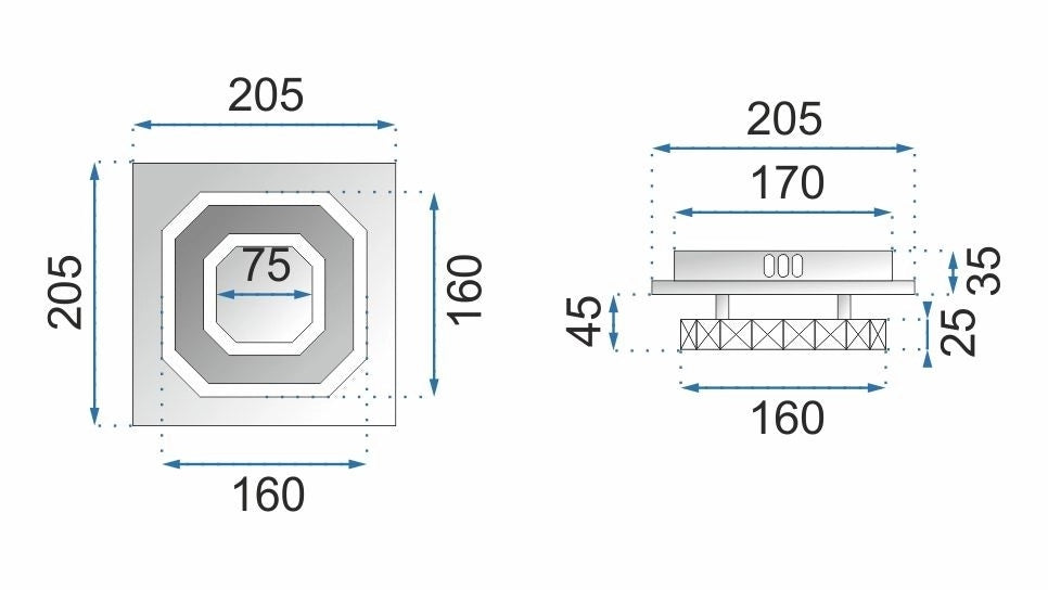 Lampada Da Soffitto Cristallo Plafoniere Led 8w Quadrato App405-c