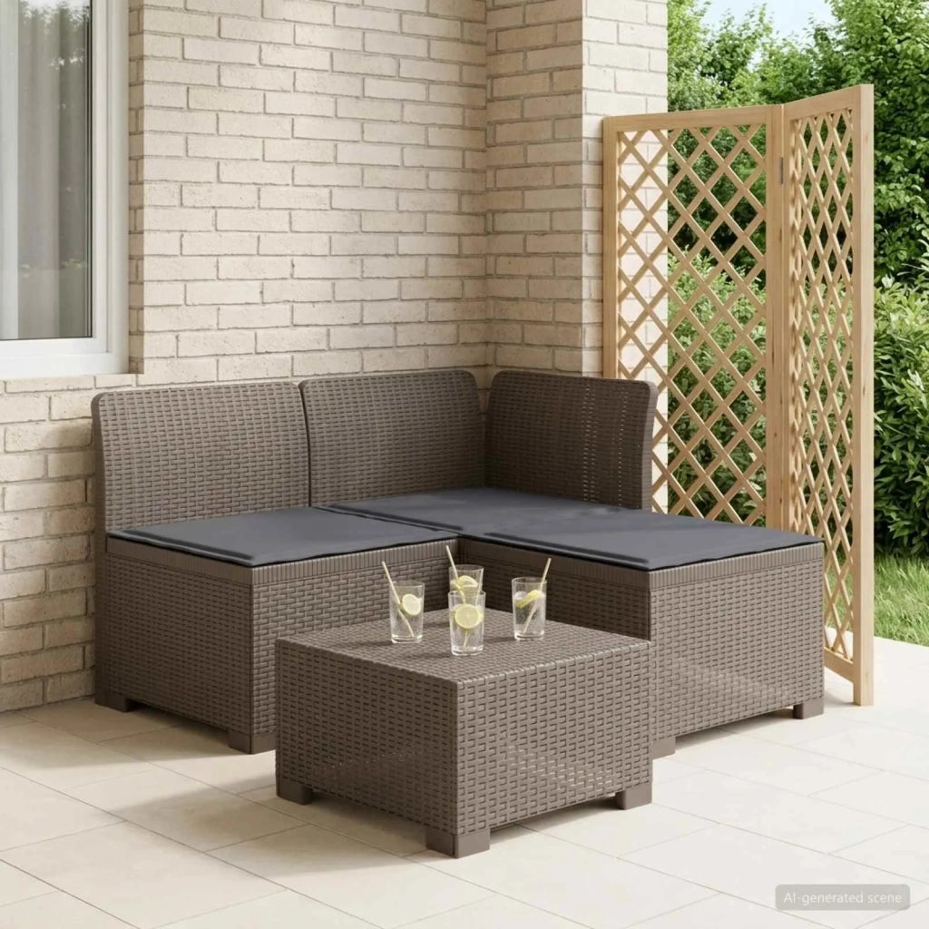 Divano da giardino 3 posti con cuscini in look rattan PP 8011903