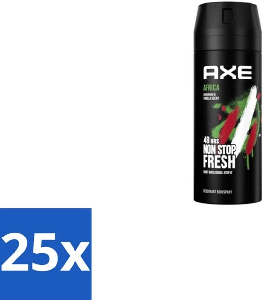 Spray deodorante - Africa - 150 ml - Confezione in bulk - 25 pezzi