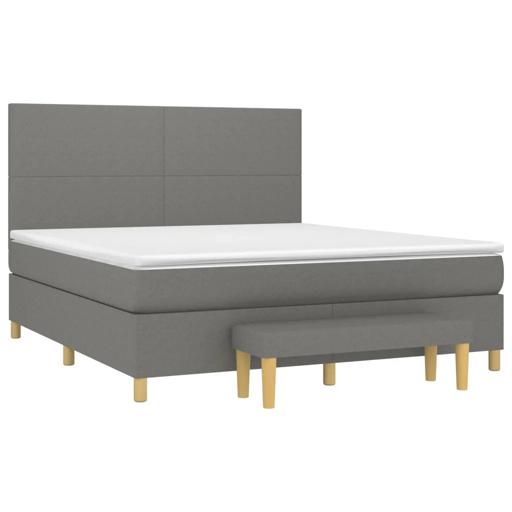 Giroletto a Molle con Materasso Grigio Scuro 180x200 cm Tessuto 3137014