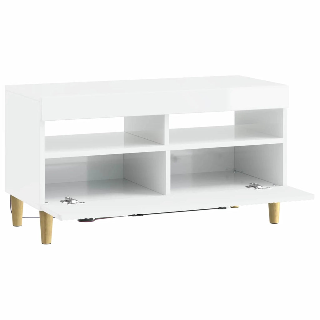 Mobile TV LED Bianco Lucido Legno ingegnerizzato 896779