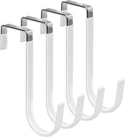 Hanger per porta - attacchi per porta con gomma anti-scalfatura - grilletti per porta in acciaio inossidabile - Set di grilletti per porta 4 pezzi - bianco