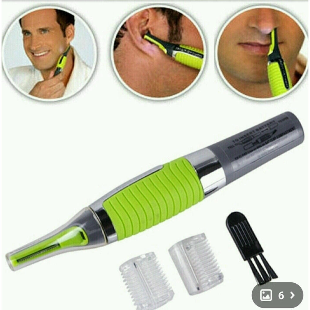 Trade Shop - Rasoio Depilatore 6 In 1 Peli Naso Collo Orecchie Trimmer Taglia Peli A Batterie -
