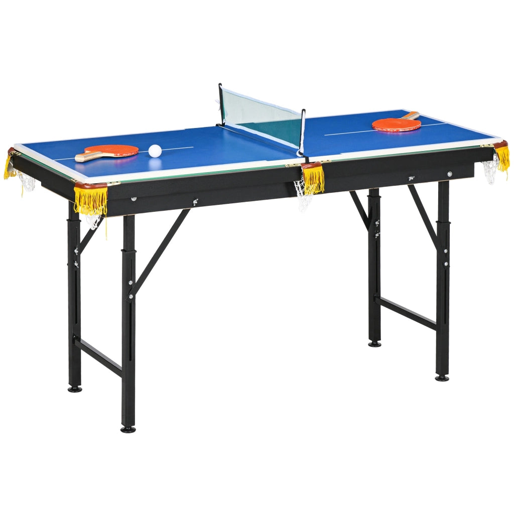 Tavolo Multi Gioco Pieghevole 2 in 1 per Biliardo e Ping Pong 140x63x60-80 cm con Accessori Inclusi