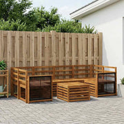 Set di divani da esterno 7 pz Naturale Legno di Acacia Massello 3384080
