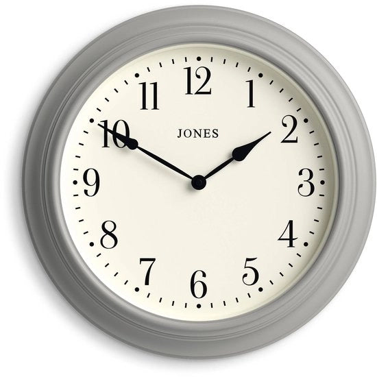 Cassa orologio da parete Supper Club | Grande orologio classico a forma rotonda | 40 cm | Grigio chiaro | Numeri facilmente leggibili | Design tradizionale, ideale per la cucina o la sala da soggiorno