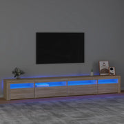 Mobile Porta TV con Luci LED Rovere Sonoma 270x35x40 cm 3152748