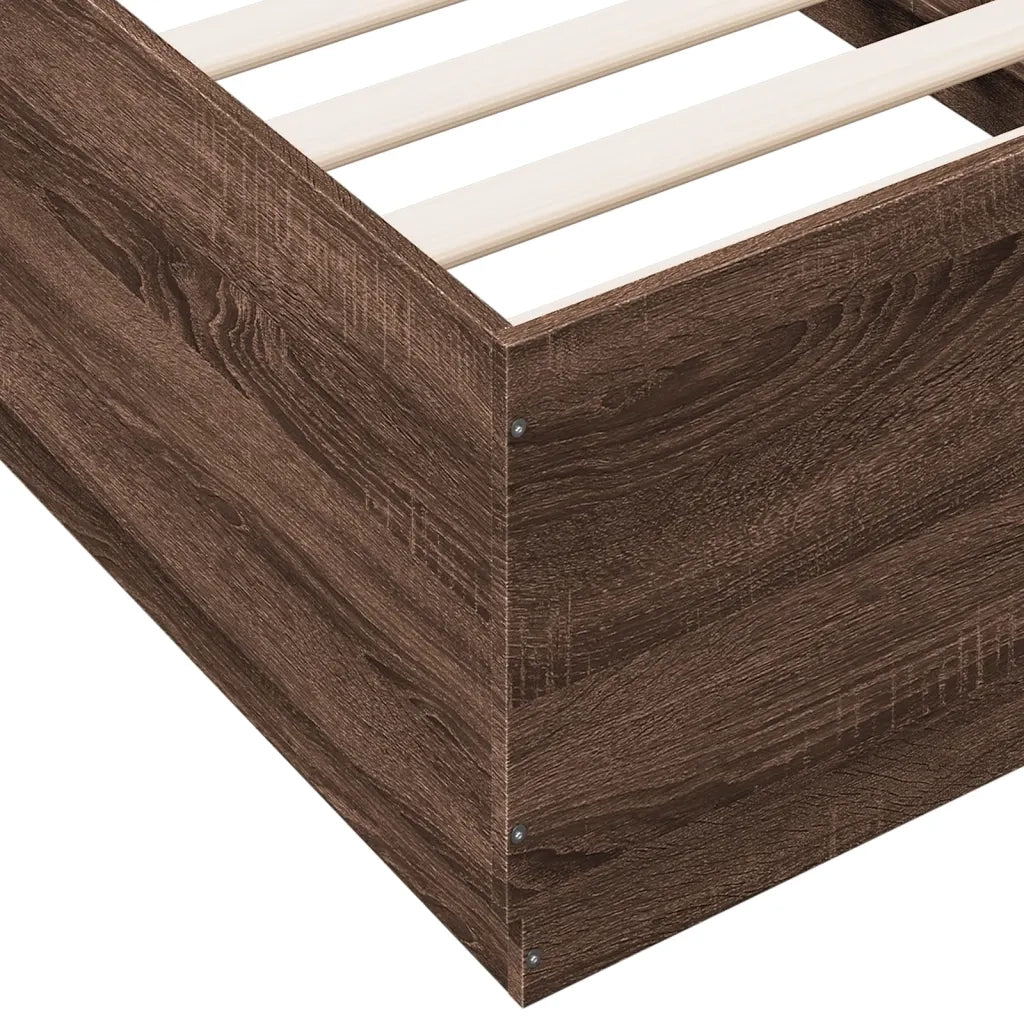 Giroletto-Struttura Letto Rovere Marrone 90x190 cm in Legno Multistrato 985761
