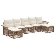 Set Divano da Giardino 7 pcs Beige polyrattan 3434916