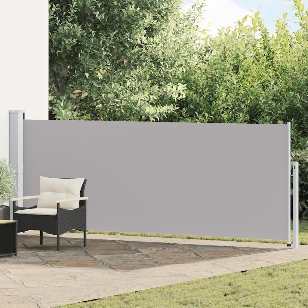 Tenda da Sole | Tenda laterale Retrattile per Patio 140x500 cm Grigia