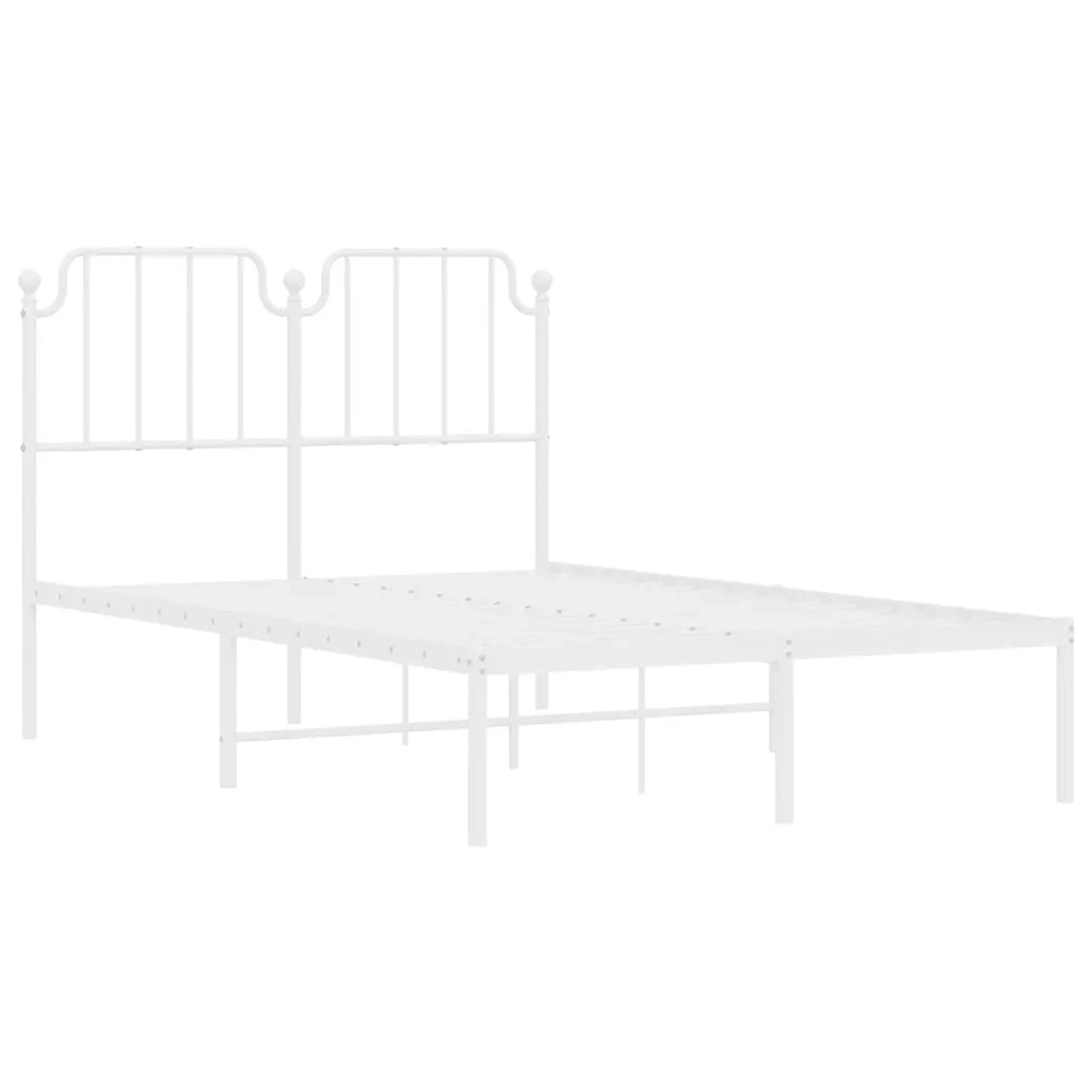 Giroletto con Testiera in Metallo Bianco 120x200 cm 373934