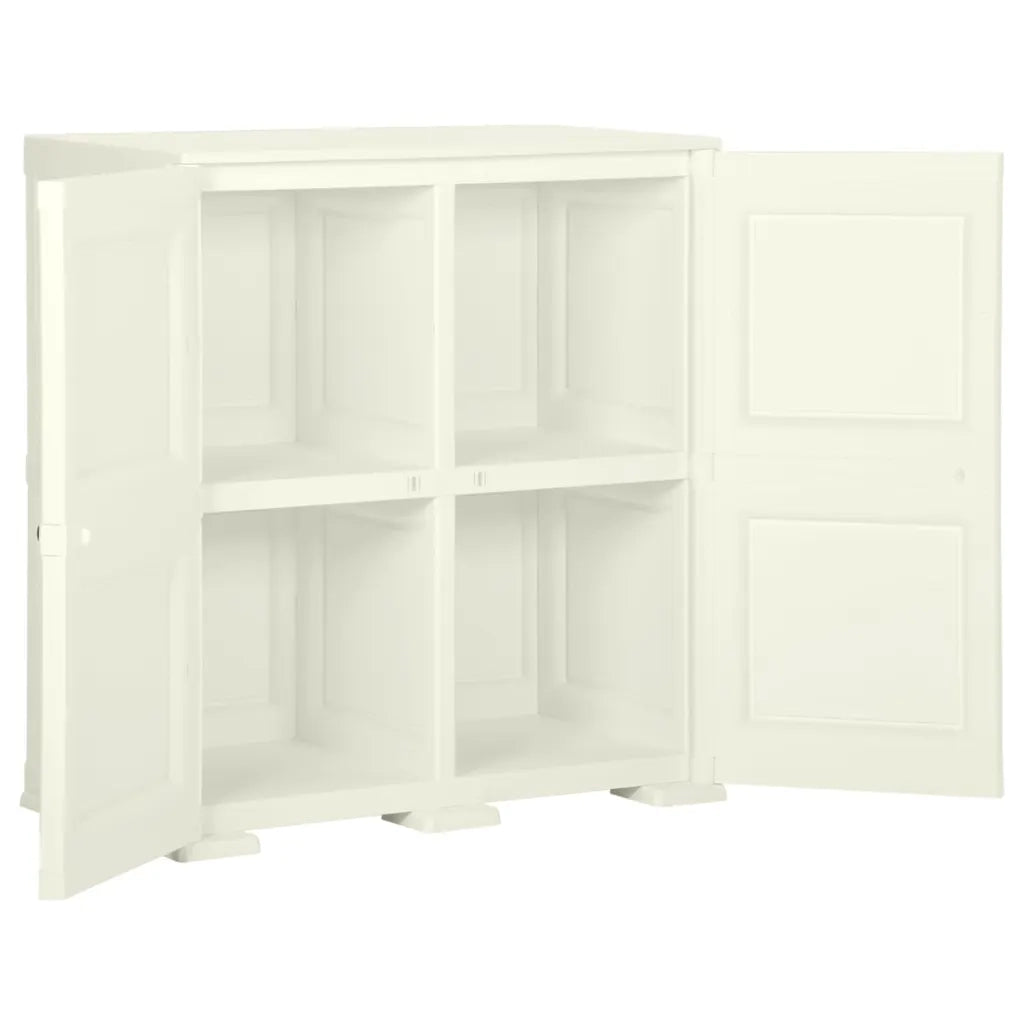 Armadietto in Plastica 79x43x85,5 cm Effetto Legno Crema