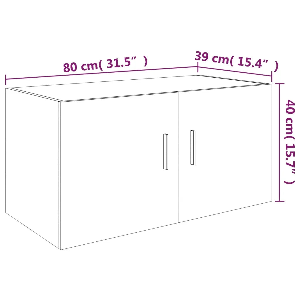 Armadietto da Parete Rovere Fumo 80x39x40 cm Legno Multistrato 815513