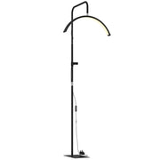 Lampada da Terra LED con Testa a Mezza Luna 77,5x20,5x136-186 cm Temperatura Colore Regolabile Telecomando Nero
