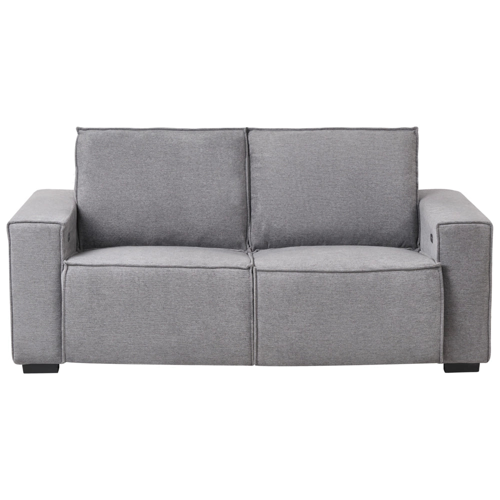 Divano reclinabile elettrico in tessuto a 2 posti grigio Design moderno Funzione relax