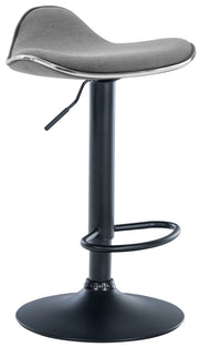 Sgabello Shanghai in tessuto grigio chiaro,nero