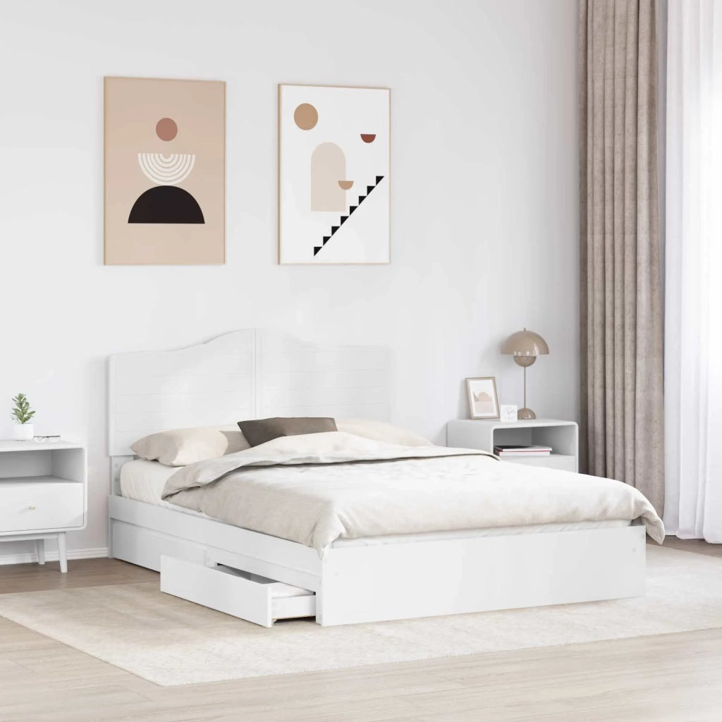 Letto con Contenitore Bianco 160 x 200 cm Legno multistrato 3413485