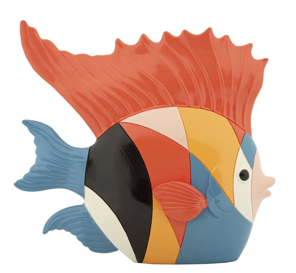 Decorazione Pesce Rubic 28x8x25 cm in Resina Multicolor