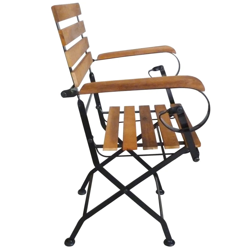 Sedie da Giardino Pieghevoli 4 pz in Acciaio e Legno Acacia cod mxl 8747