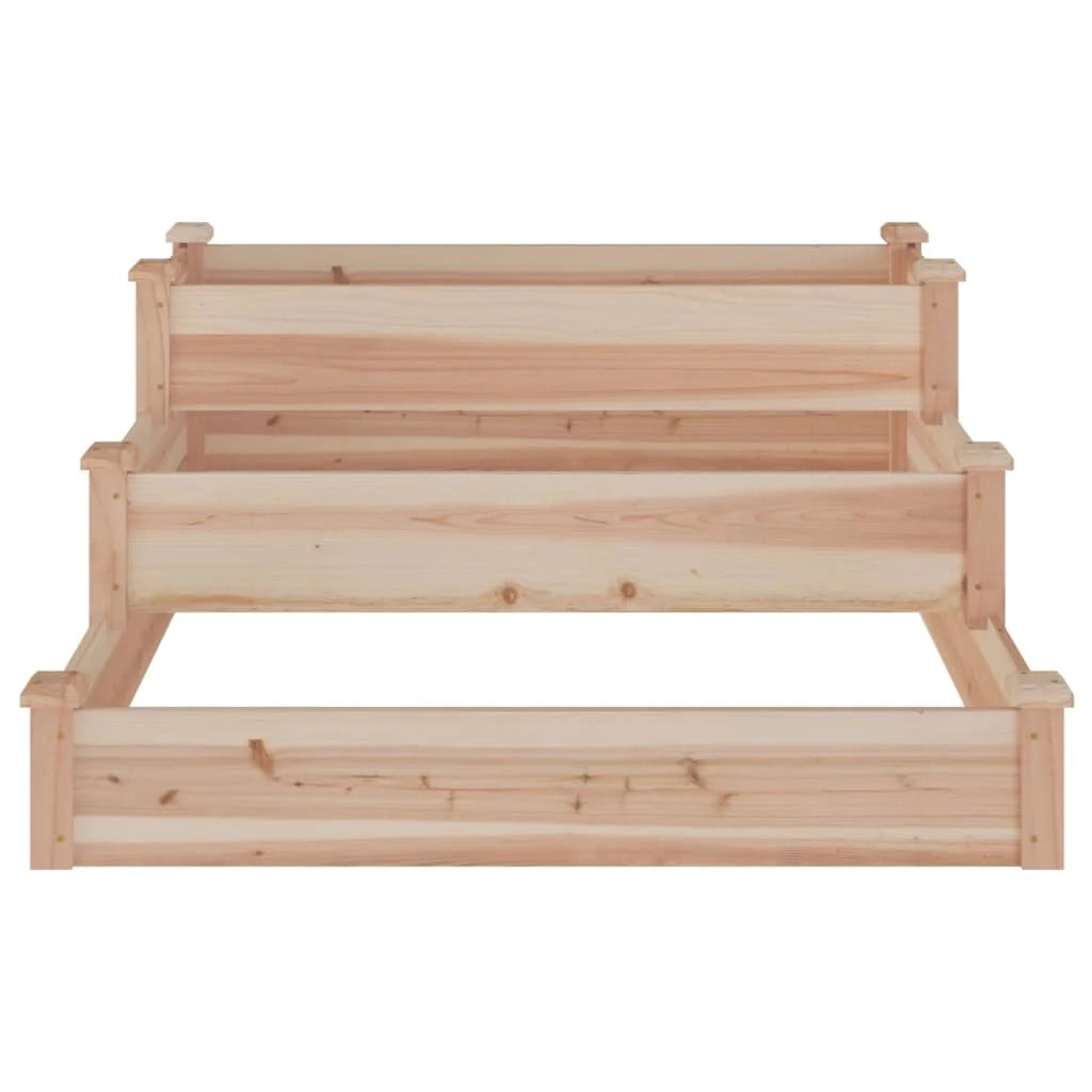 Fioriera rialzata per piante e fiori terrazza giardino 120 x 120 x 56 cm legno massello di abete marrone 02_0039338
