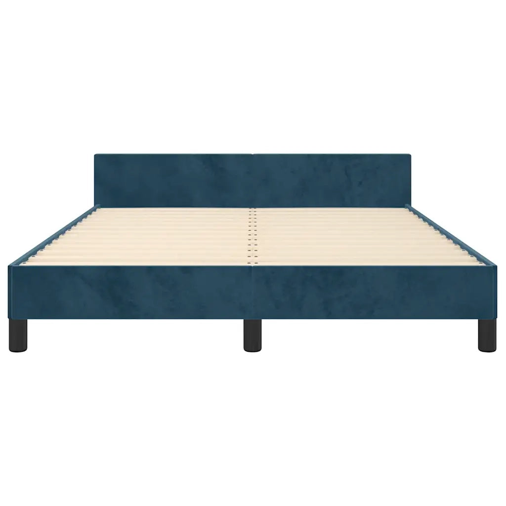 Giroletto senza Materasso-Struttura Letto Blu Scuro 140x200 cm Velluto 729268
