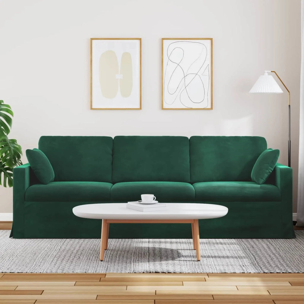 Divano Verde Scuro 228 x 78 x 80 cm Velluto 42024442