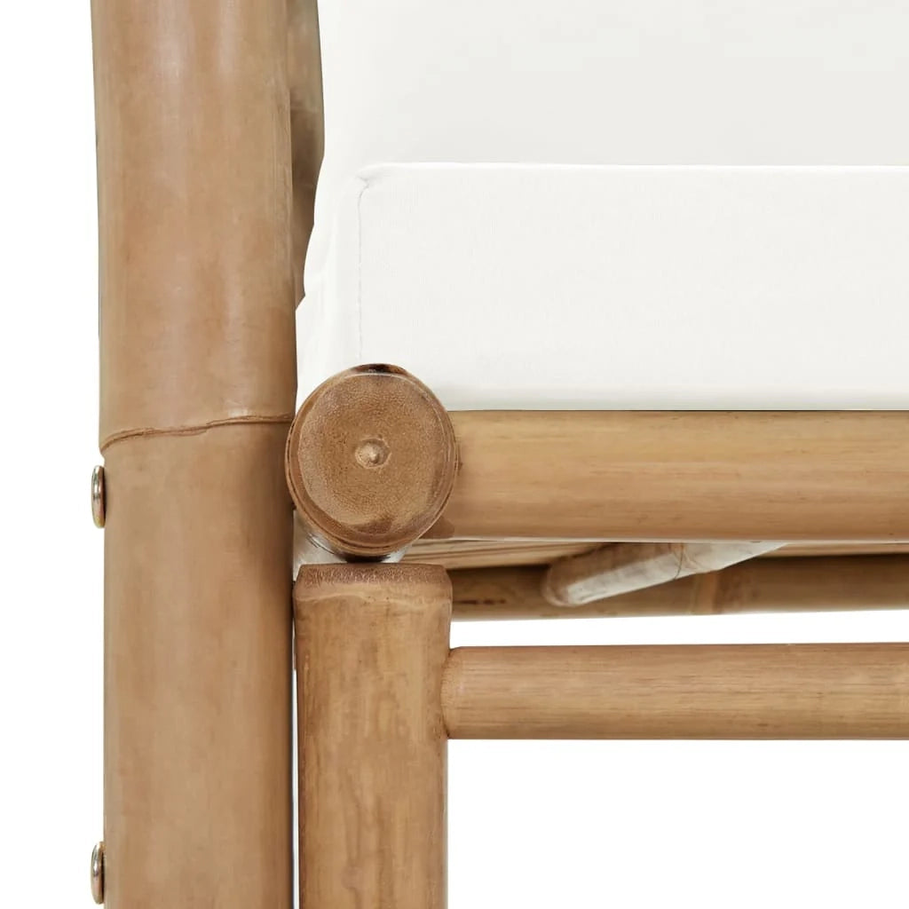 Divano da giardino a 2 posti con cuscini 115 x 65 x 72 cm bambù 02_0011856