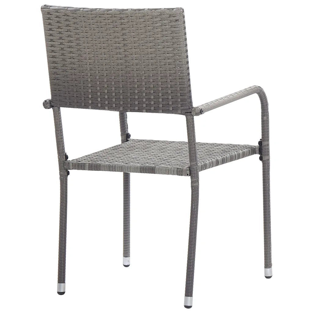 Set Mobili da Pranzo per Giardino 3 pz Polyrattan Grigio 3072488