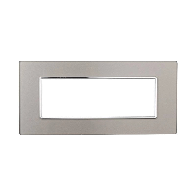 Placca In Vetro Serie Moon 6P Colore Silver Compatibile Con Bticino Axolute