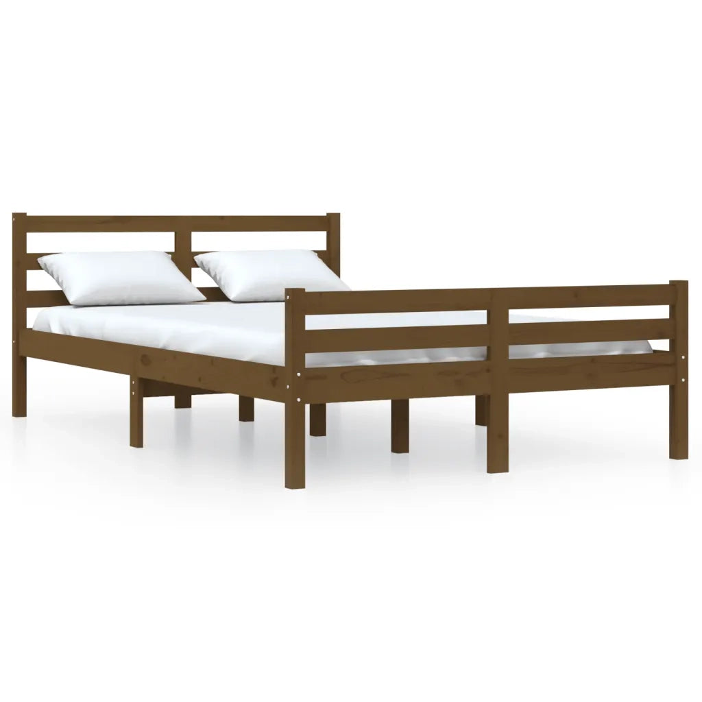 Giroletto senza Materasso-Struttura Letto Ambra in Legno Massello 140x190 cm