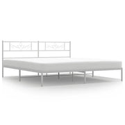 Letto matrimoniale | Letto per adulti | Giroletto con Testiera Metallo Bianco 183x213 cm