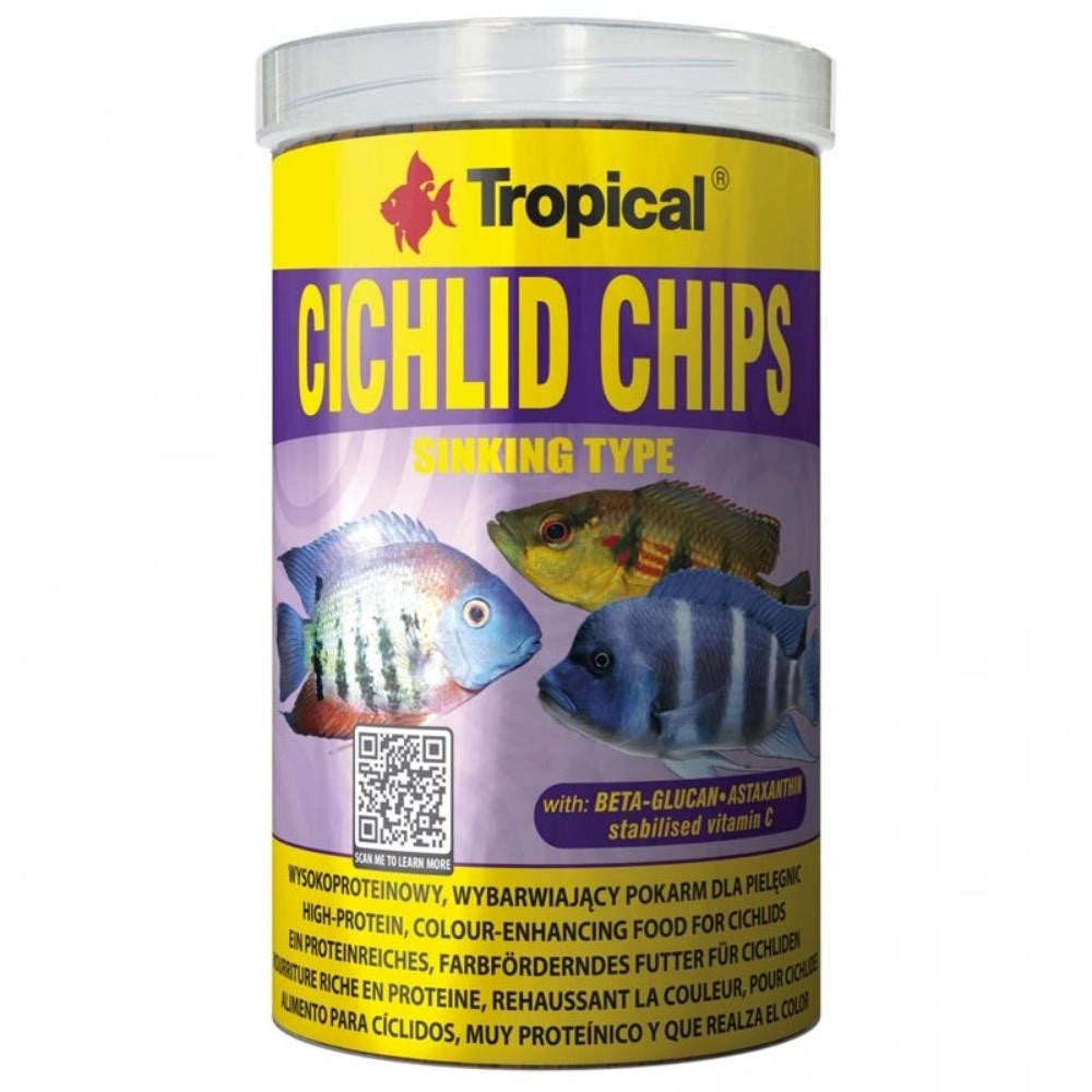 Tropical Cichlid Chips - mangime per ciclidi per intensificare i colori Formato: 1000 ml