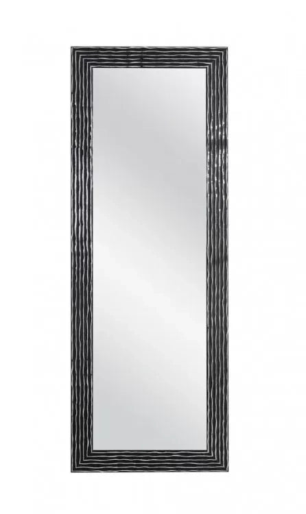 Mobili2g - specchiera laccata nera lucida rettangolare- misure: l.90 x h.180 x p.2,5