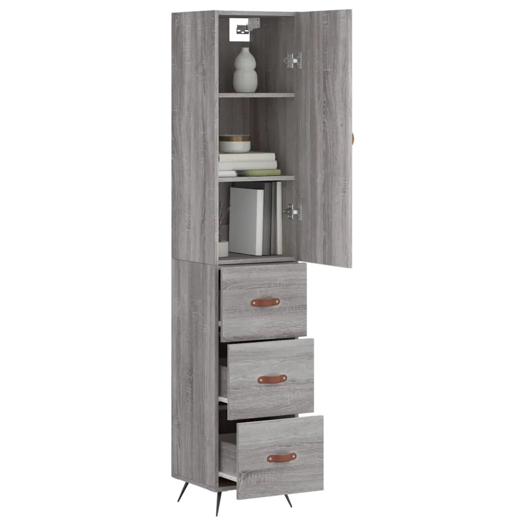 Credenza Grigio Sonoma 34,5x34x180 cm in Legno Multistratocod mxl 101691
