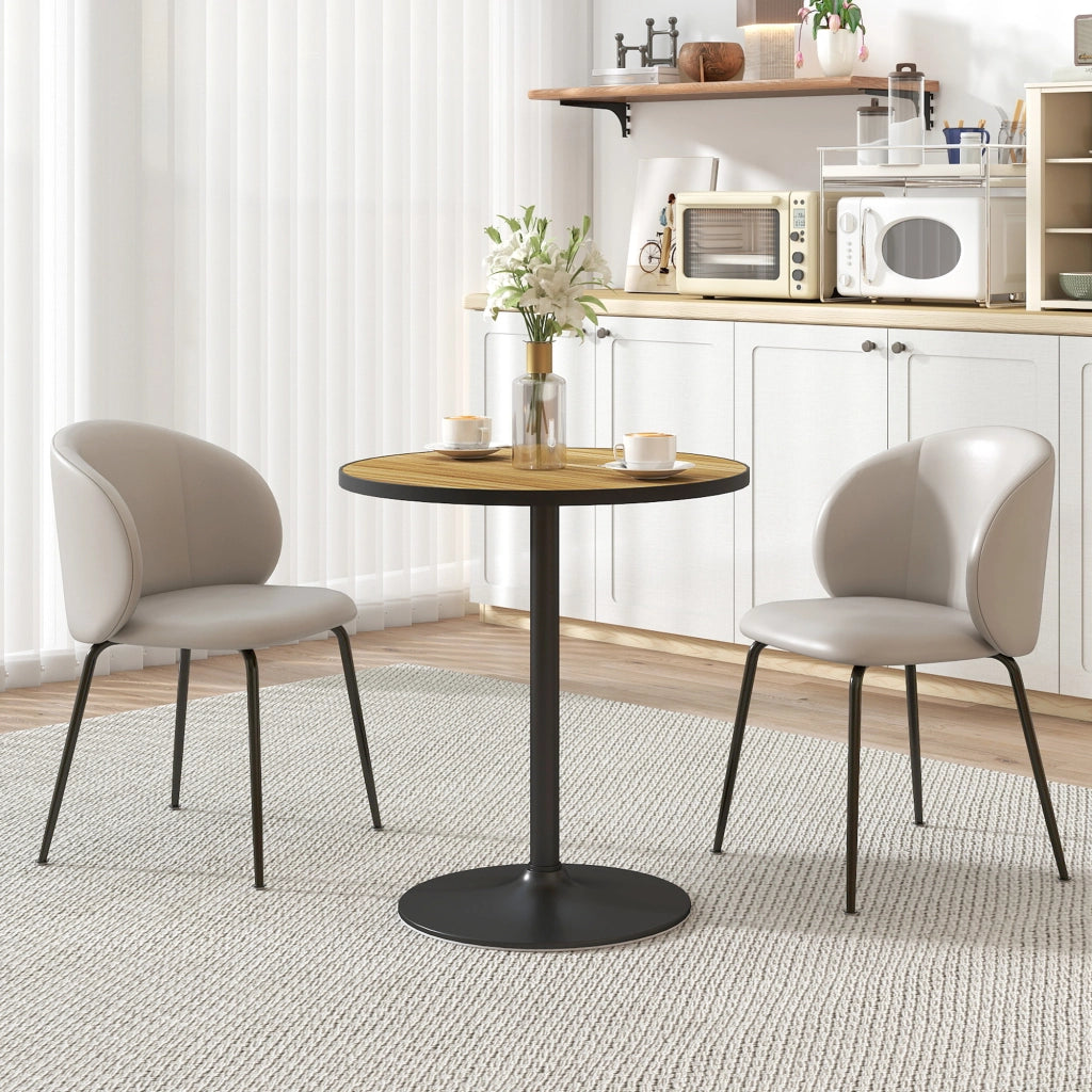 Tavolo da Pranzo Rotondo ¨C Zephmum ¨C Effetto Rovere 90x90