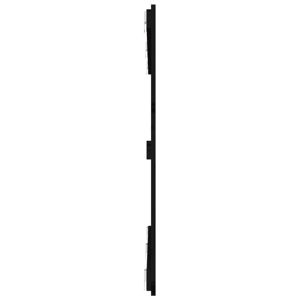 Testiera | Testata da Parete Nera 147x3x90 cm in Legno Massello di Pino