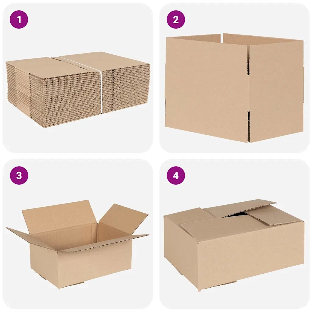 Scatola Pieghevole 50 pcs Naturale 25 x 17,5 x 10 cm Cartone 4106566