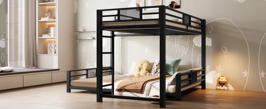 Letto a castello 90x200+140x200 - Xylo - Nero