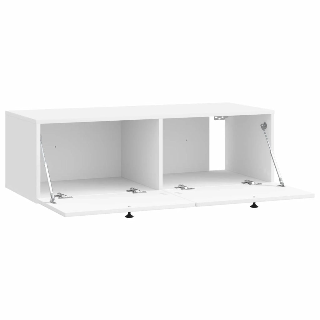 Mobile Porta TV da Muro Bianco Lucido 98 x 41 x 30 cm 898189