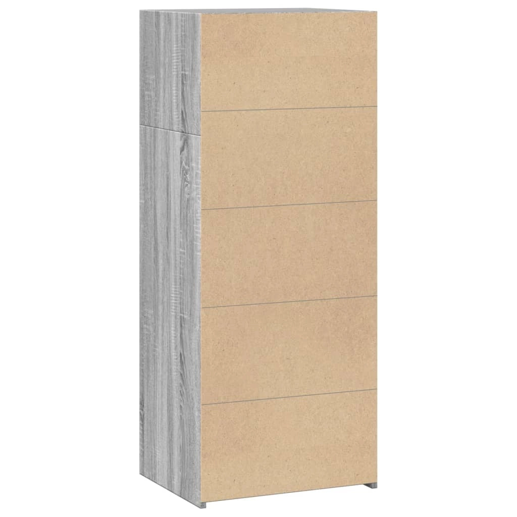 Buffet credenza cassettiera armadio mobile contenitore organizer cucina soggiorno salotto rovere Sonoma alto 50 x 41 x 124 cm legno ingegnerizzato grigio 02_0035370
