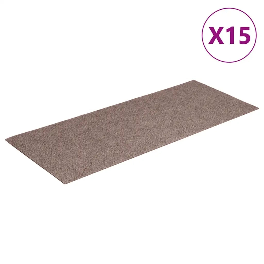 Tappeti Adesivi Rettangolari per Scale 15 pz 60x25 cm Nocciolacod mxl 104675