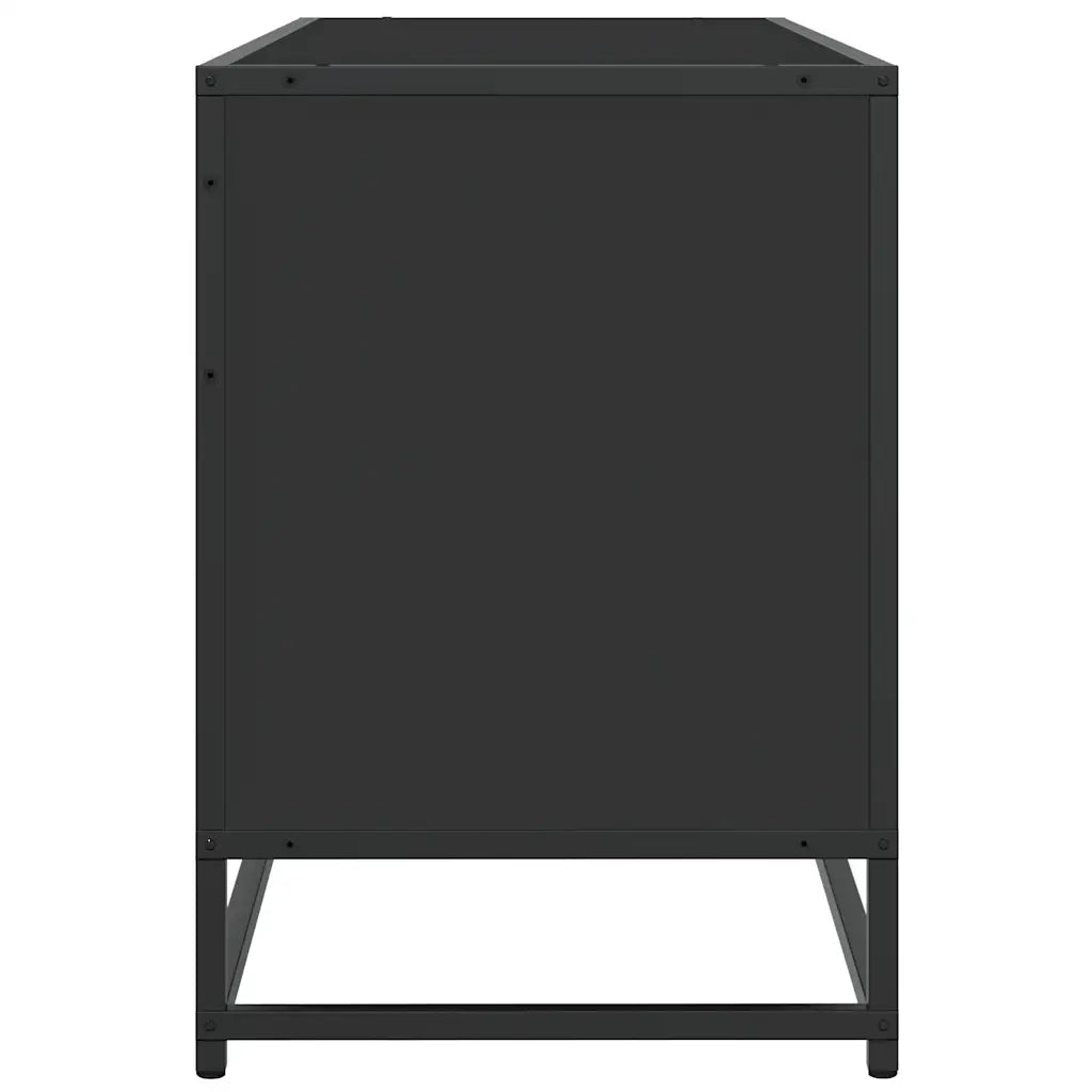 Mobile Porta TV Nero 150x35x41 cm in Truciolato e Metallo 848859