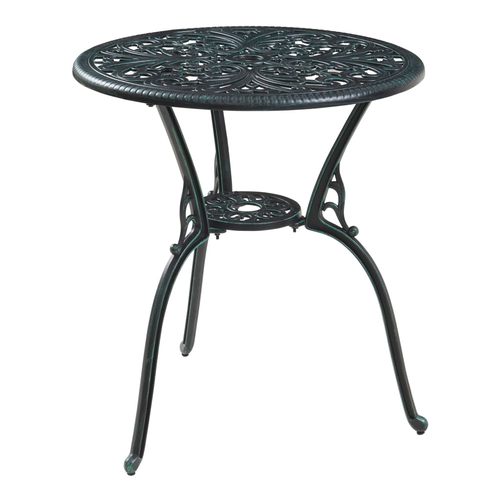 Set da bistrot da giardino grigio scuro con patina verde 03_0010680