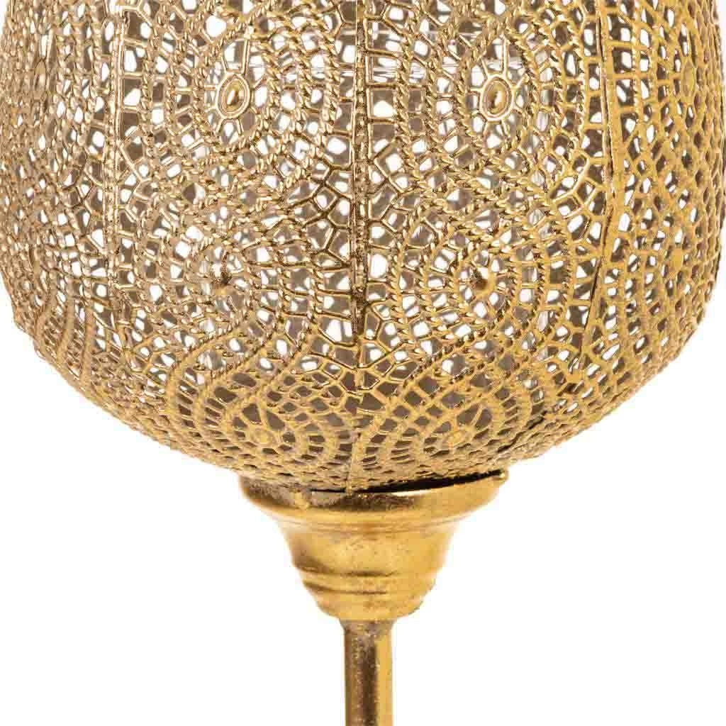Portacandele in metallo dorato 19x19x93,5h