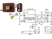 1pz serratura da portoncino con pom. interno caten. e scrocco cilindro stacc. 4 cod:ferx.fer171540