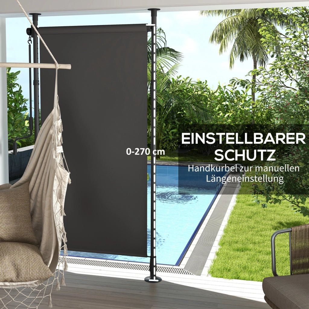 TENDA PARASOLE VERTICALE 120x220-310 cm Grigio scuro in alluminio con manovella