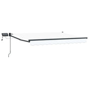 Tenda da Sole | Tenda retrattile manuale con LED Bianco e Antracite 3 x 2,5 m