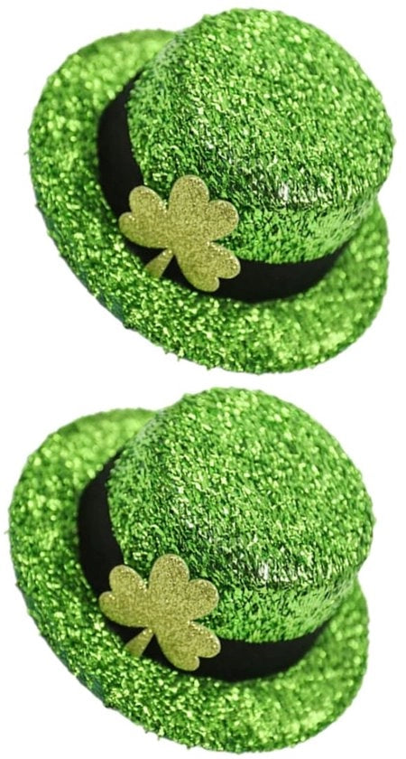 Accessori per capelli decorativi a forma di foglia verde da 2 pezzi - St. Patrick's Day - Facili da indossare - Spille per capelli comode da cappello